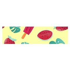 Watermelon Leaves Strawberry Satin Scarf (oblong) by HermanTelo