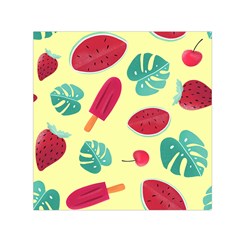 Watermelon Leaves Strawberry Small Satin Scarf (square) by HermanTelo