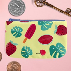 Watermelon Leaves Strawberry Large Coin Purse