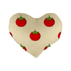 Fresh Tomato Standard 16  Premium Heart Shape Cushions by HermanTelo