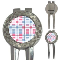 Fabric Textile Plaid 3-in-1 Golf Divots by HermanTelo