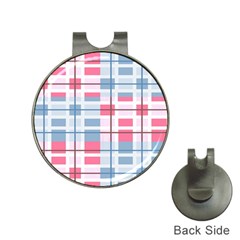 Fabric Textile Plaid Hat Clips With Golf Markers