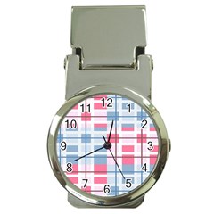 Fabric Textile Plaid Money Clip Watches