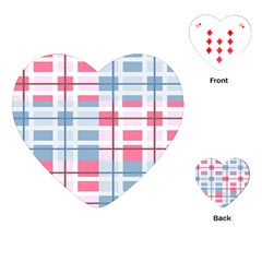 Fabric Textile Plaid Playing Cards Single Design (heart)