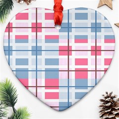 Fabric Textile Plaid Heart Ornament (two Sides)