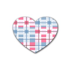 Fabric Textile Plaid Heart Coaster (4 Pack) 