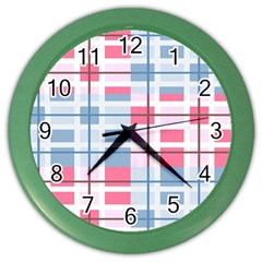 Fabric Textile Plaid Color Wall Clock