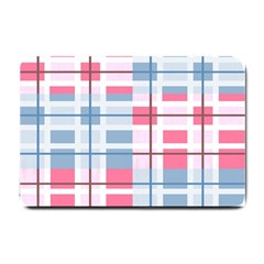 Fabric Textile Plaid Small Doormat  by HermanTelo