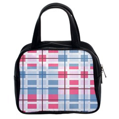 Fabric Textile Plaid Classic Handbag (two Sides)