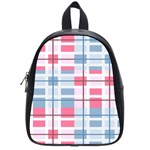 Fabric Textile Plaid School Bag (Small) Front