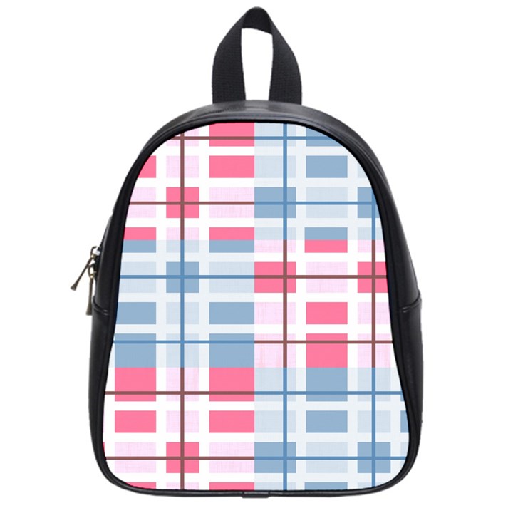 Fabric Textile Plaid School Bag (Small)