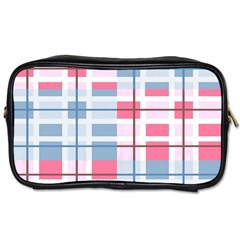 Fabric Textile Plaid Toiletries Bag (one Side) by HermanTelo