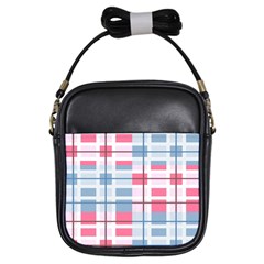 Fabric Textile Plaid Girls Sling Bag