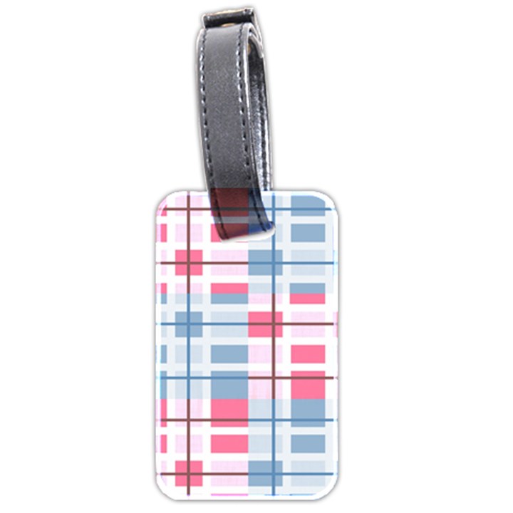 Fabric Textile Plaid Luggage Tag (two sides)