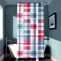 Fabric Textile Plaid Shower Curtain 36  X 72  (stall) 