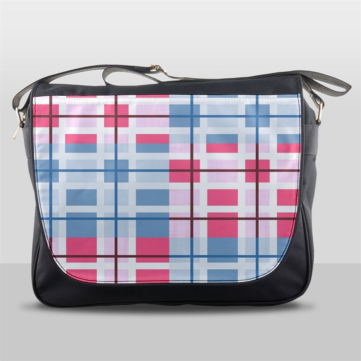 Fabric Textile Plaid Messenger Bag