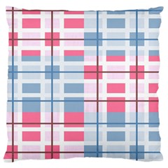 Fabric Textile Plaid Large Cushion Case (two Sides)