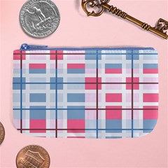 Fabric Textile Plaid Large Coin Purse