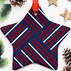 Geometric Background Stripes Ornament (star) by HermanTelo