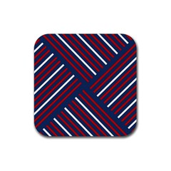 Geometric Background Stripes Rubber Coaster (square)  by HermanTelo