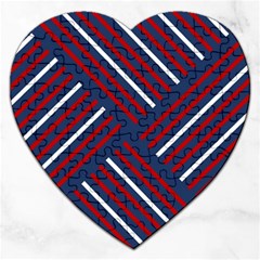 Geometric Background Stripes Jigsaw Puzzle (heart) by HermanTelo