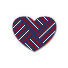 Geometric Background Stripes Rubber Coaster (heart)  by HermanTelo