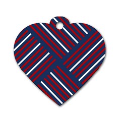 Geometric Background Stripes Dog Tag Heart (two Sides)