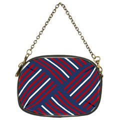 Geometric Background Stripes Chain Purse (two Sides)