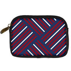 Geometric Background Stripes Digital Camera Leather Case