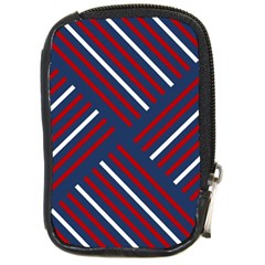 Geometric Background Stripes Compact Camera Leather Case