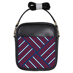 Geometric Background Stripes Girls Sling Bag