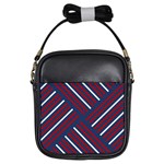 Geometric Background Stripes Girls Sling Bag Front