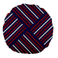 Geometric Background Stripes Large 18  Premium Flano Round Cushions by HermanTelo