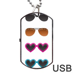 Eyeglasses Dog Tag Usb Flash (one Side) by HermanTelo