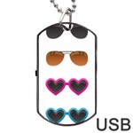 Eyeglasses Dog Tag USB Flash (Two Sides) Front