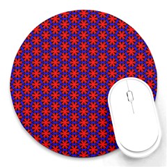 Blue Pattern Texture Round Mousepads by HermanTelo