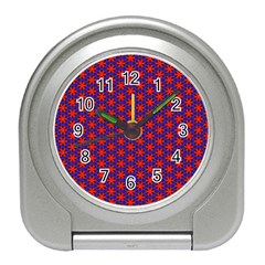 Blue Pattern Texture Travel Alarm Clock