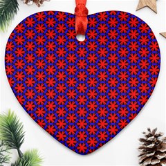 Blue Pattern Texture Heart Ornament (two Sides) by HermanTelo