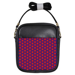 Blue Pattern Texture Girls Sling Bag