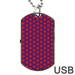 Blue Pattern Texture Dog Tag Usb Flash (one Side)