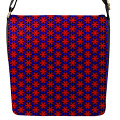 Blue Pattern Texture Flap Closure Messenger Bag (s)