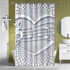 Circle Music Shower Curtain 48  X 72  (small)  by HermanTelo