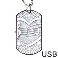 Circle Music Dog Tag Usb Flash (one Side)