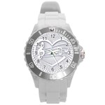 Circle Music Round Plastic Sport Watch (L) Front