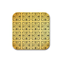 Background Yellow Rubber Square Coaster (4 Pack)  by HermanTelo