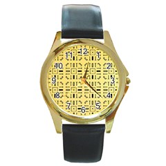 Background Yellow Round Gold Metal Watch by HermanTelo