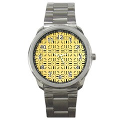 Background Yellow Sport Metal Watch