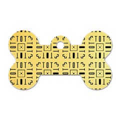 Background Yellow Dog Tag Bone (one Side)