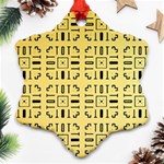 Background Yellow Snowflake Ornament (Two Sides) Front