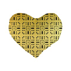 Background Yellow Standard 16  Premium Heart Shape Cushions